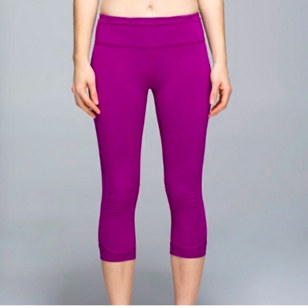 Lululemon Run For Days Crop Leggings Vibrant Purple Cropped pants